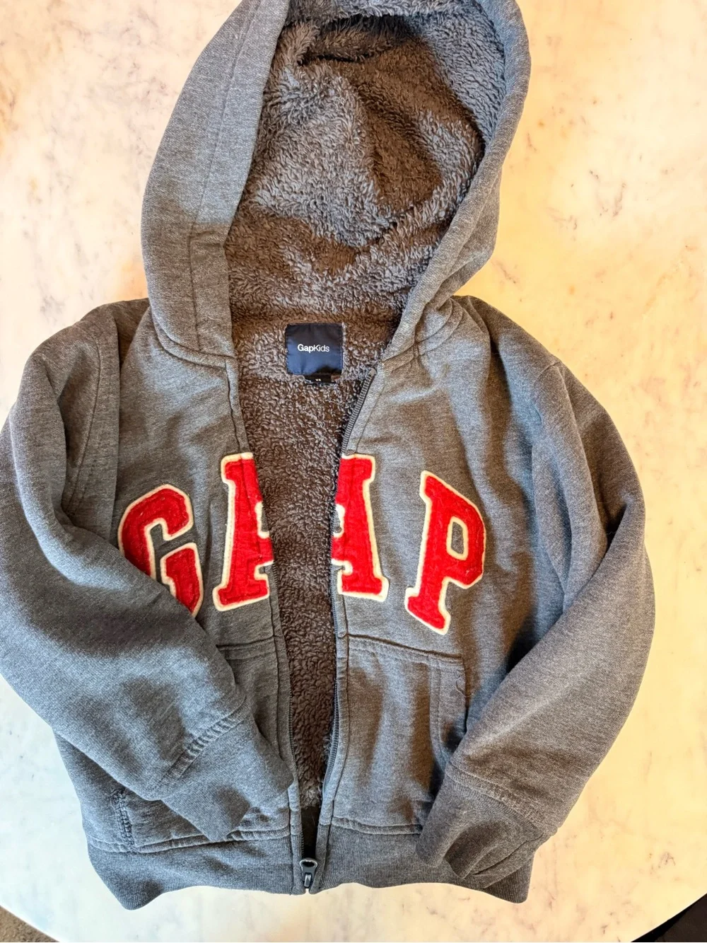 GAP Charcoal Hoodie with Red Logo